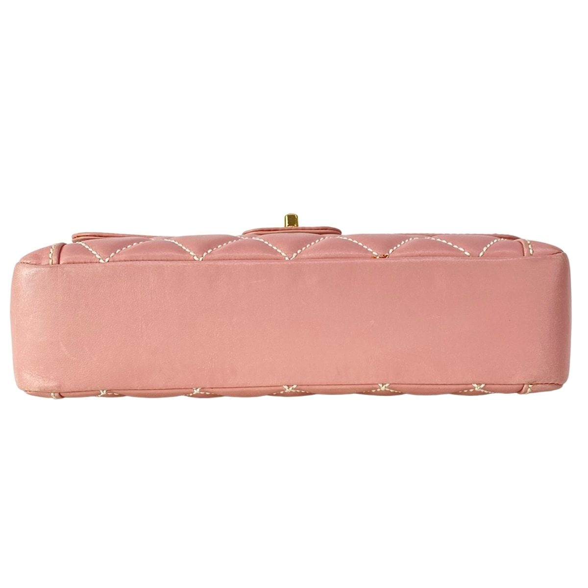 Chanel Handbag Wild Stitch Pink Gold Turnlock Flap Bag Lambskin — view 5