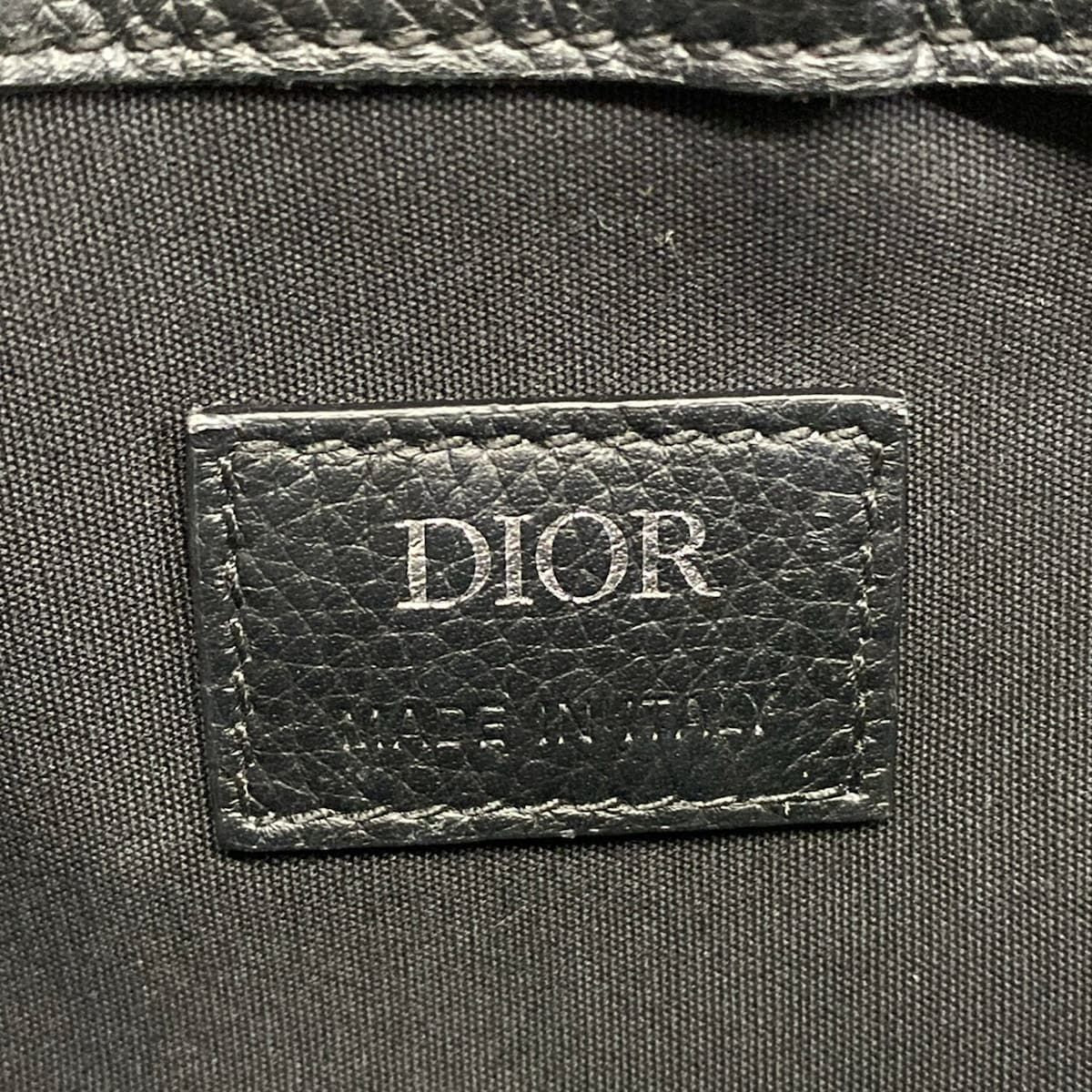 Dior Shoulder Bag Beige Navy Black Leather — view 8