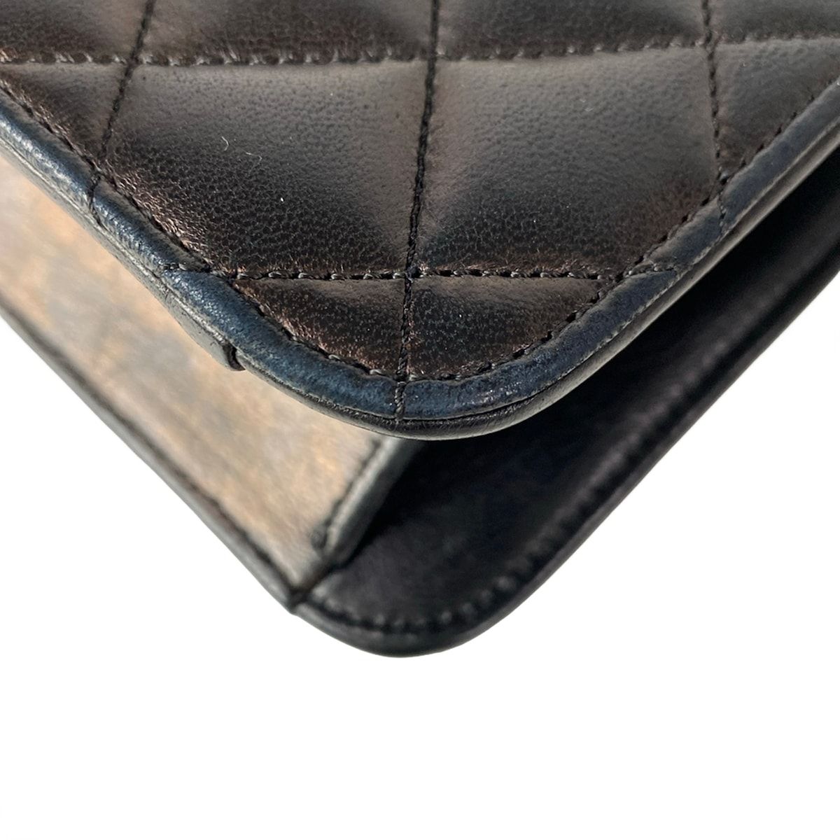 Chanel Shoulder Bag Single Flap Quilted Black Gold Chain Turnlock Lambskin — view 9