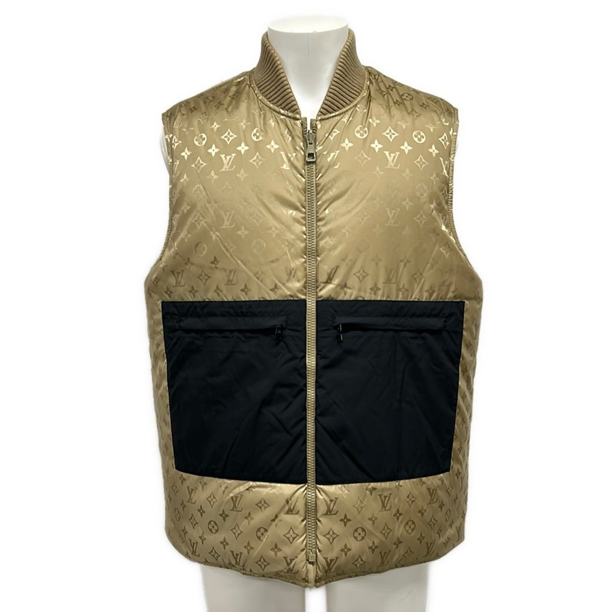 Louis Vuitton Coat 48 L Beige Long Sleeve Zip Up Autumn Winter Cotton — view 4