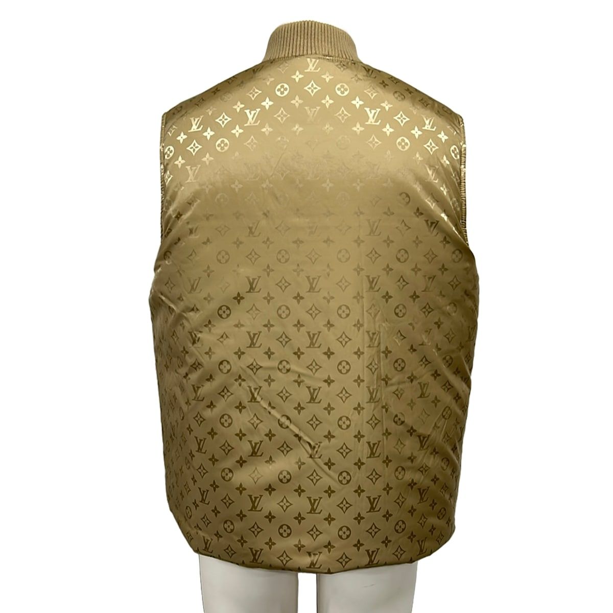 Louis Vuitton Coat 48 L Beige Long Sleeve Zip Up Autumn Winter Cotton — view 5