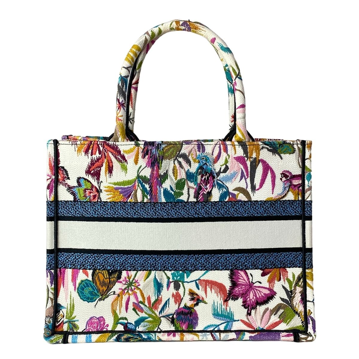 Dior Tote Book Vintage Small White Blue Multi — view 3