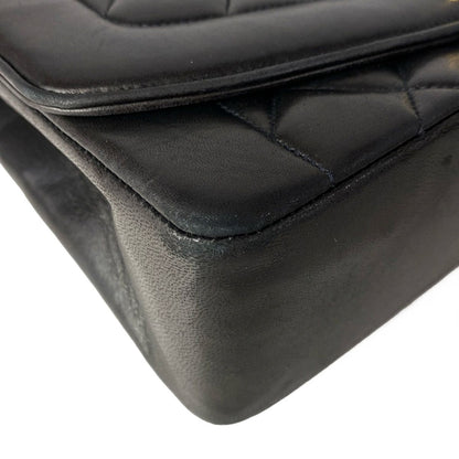 Chanel Shoulder Bag Diana Flap Quilted Black Chain Gold Lambskin — view 6
