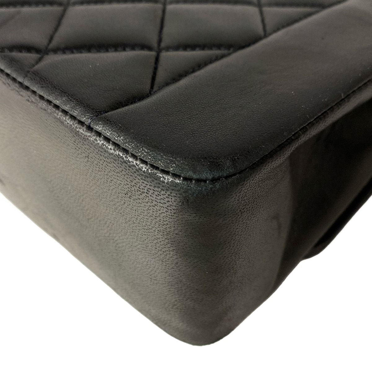 Chanel Shoulder Bag Diana Flap Quilted Black Chain Gold Lambskin — view 9