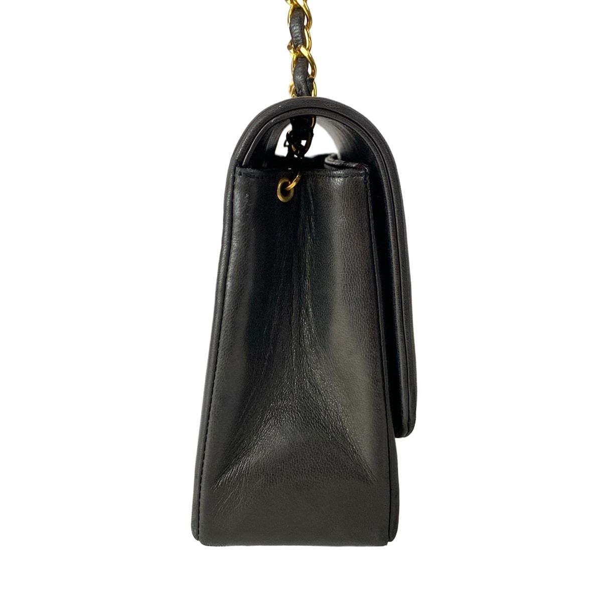 Chanel Shoulder Bag Diana Flap Quilted Black Chain Gold Lambskin — view 2