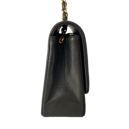 Chanel Shoulder Bag Diana Flap Quilted Black Chain Gold Lambskin — view 2
