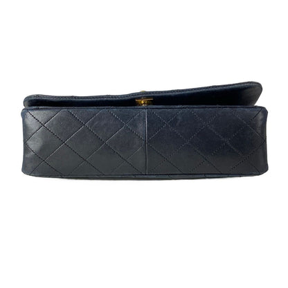 Chanel Shoulder Bag Single Flap Quilted Black Chain Gold Lambskin — view 5