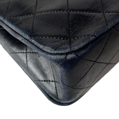 Chanel Shoulder Bag Single Flap Quilted Black Chain Gold Lambskin — view 8