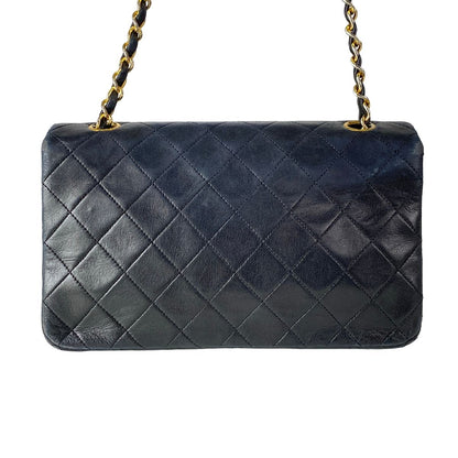Chanel Shoulder Bag Single Flap Quilted Black Chain Gold Lambskin — view 3