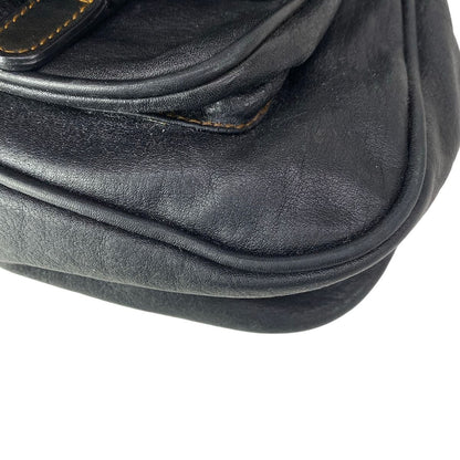 Dior Shoulder Bag Gaucho Black Light Brown Leather — view 7