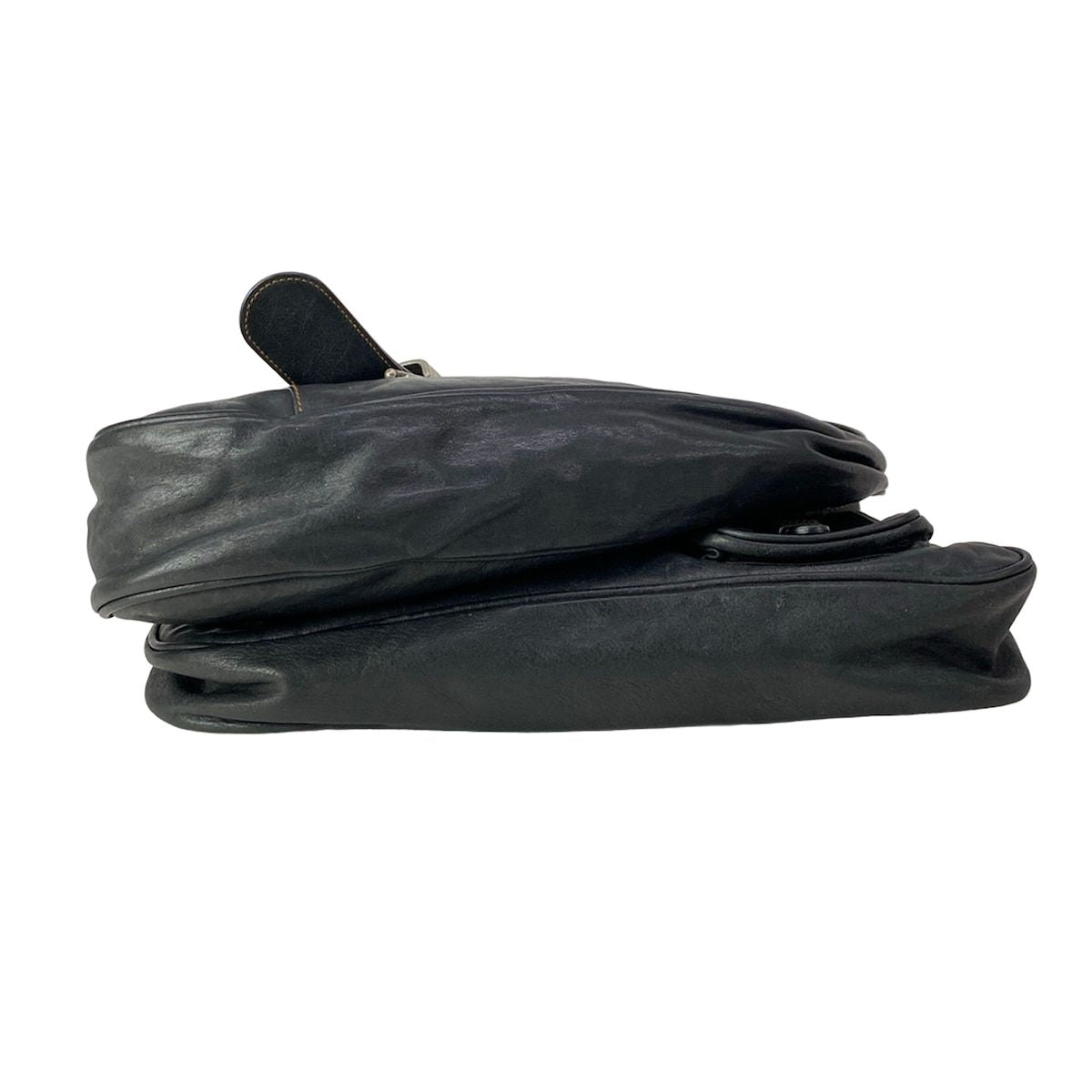 Dior Shoulder Bag Gaucho Black Light Brown Leather — view 5