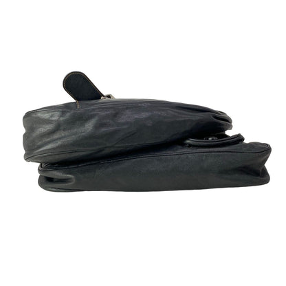 Dior Shoulder Bag Gaucho Black Light Brown Leather — view 5