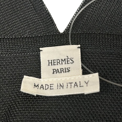 Hermes Dress 38 M Black White Short Sleeve Zouaves Et Dragons Finesse Neck Knee — view 3