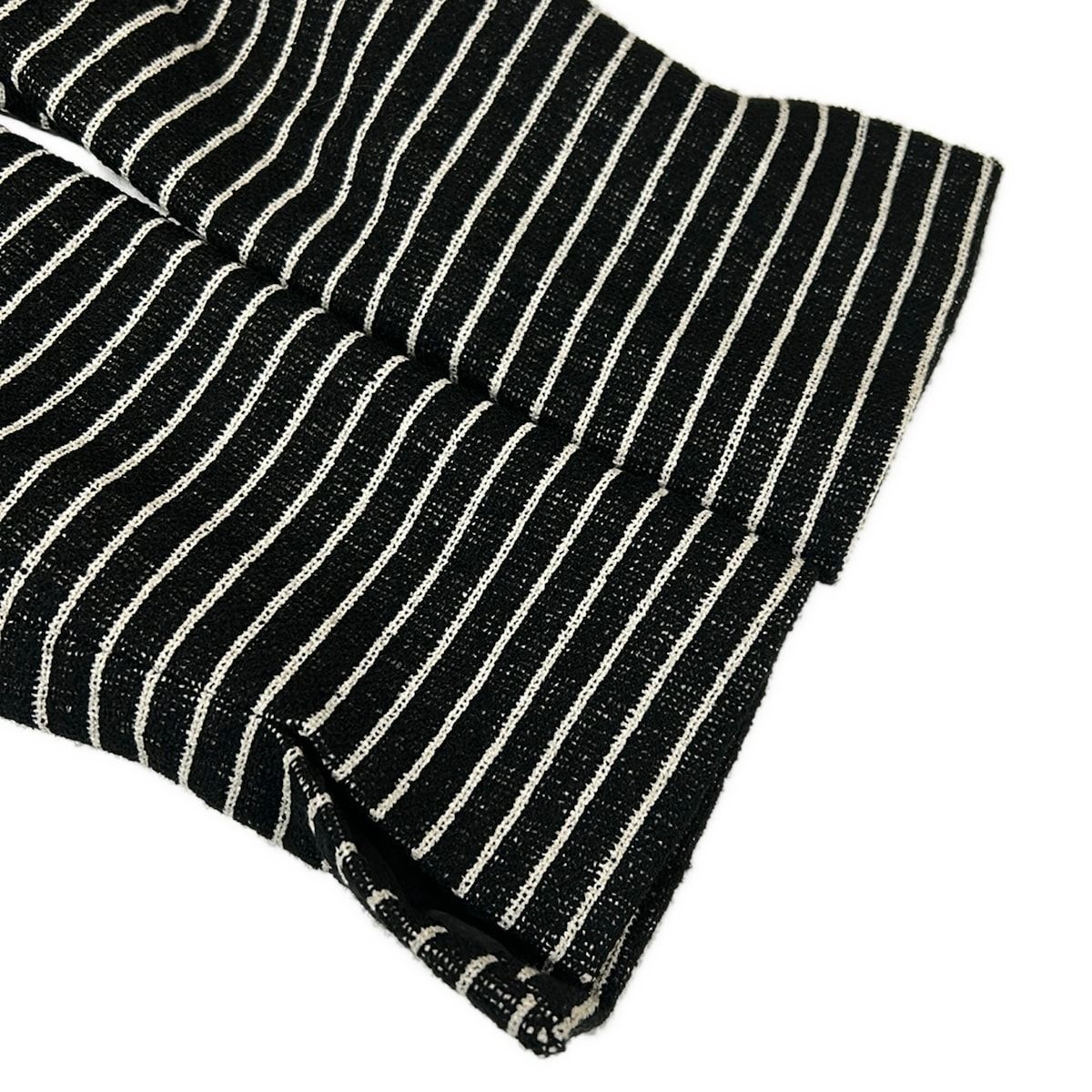Chanel Coat 36 S Black White Long Sleeve Border Camellia Autumn Cotton Wool — view 5