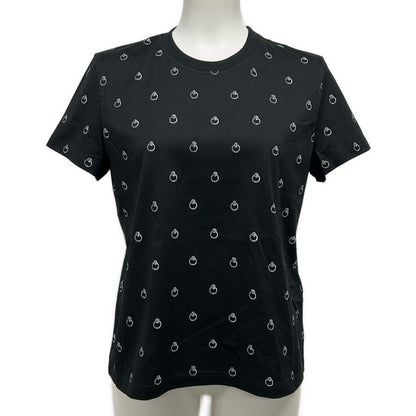 Hermes Short Sleeve T-Shirt 40 M Black White Crew Neck Anno Finesse Cotton