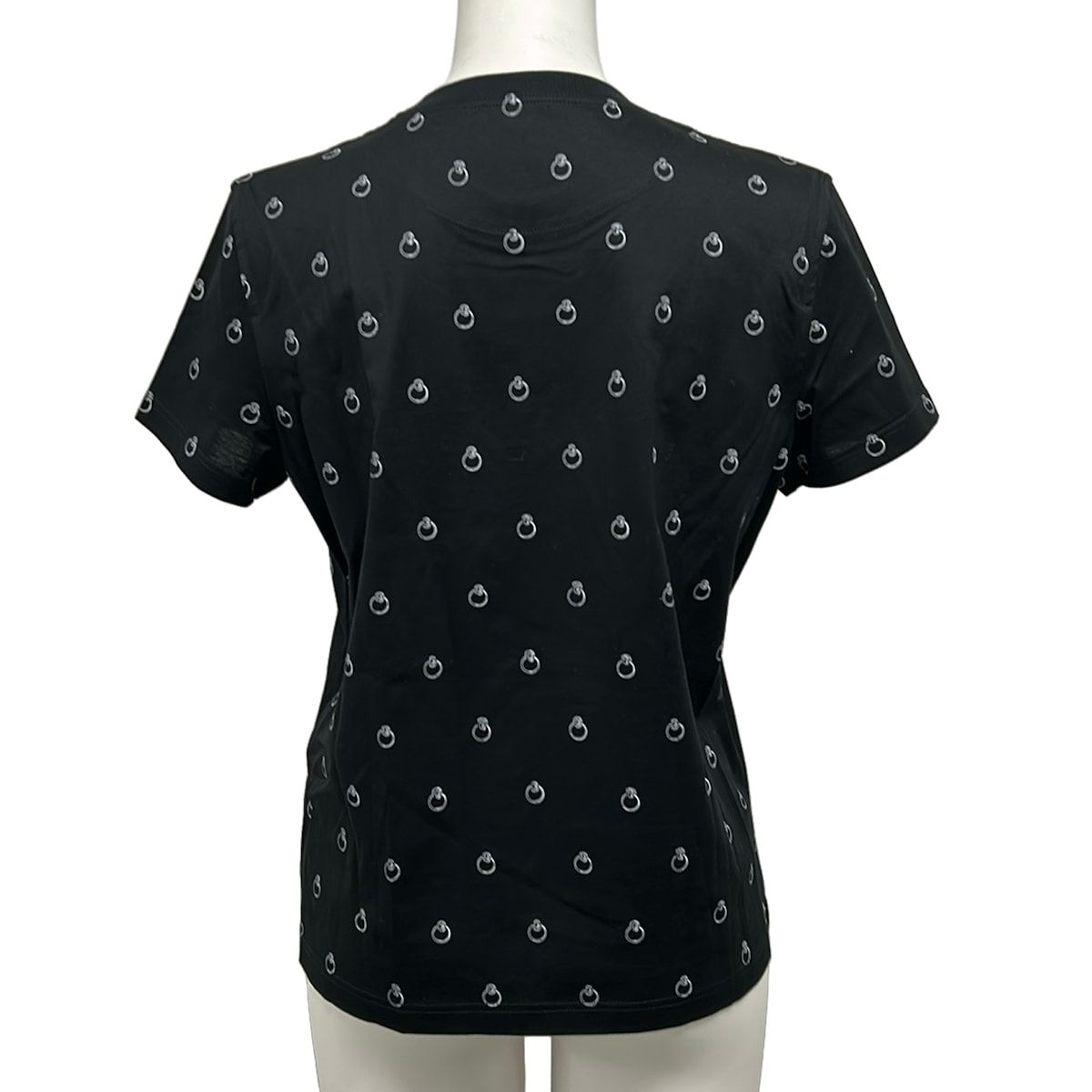 Hermes Short Sleeve T-Shirt 40 M Black White Crew Neck Anno Finesse Cotton — view 2