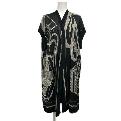 Hermes Cardigan 34 S Black White Short Sleeve Zouaves Et Dragons Finesse Long