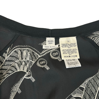 Hermes Cardigan 34 S Black White Short Sleeve Zouaves Et Dragons Finesse Long — view 6