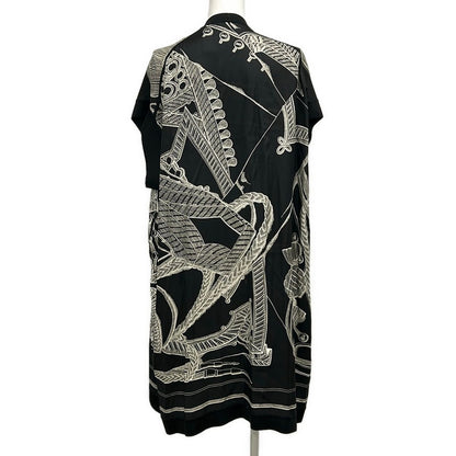 Hermes Cardigan 34 S Black White Short Sleeve Zouaves Et Dragons Finesse Long — view 2