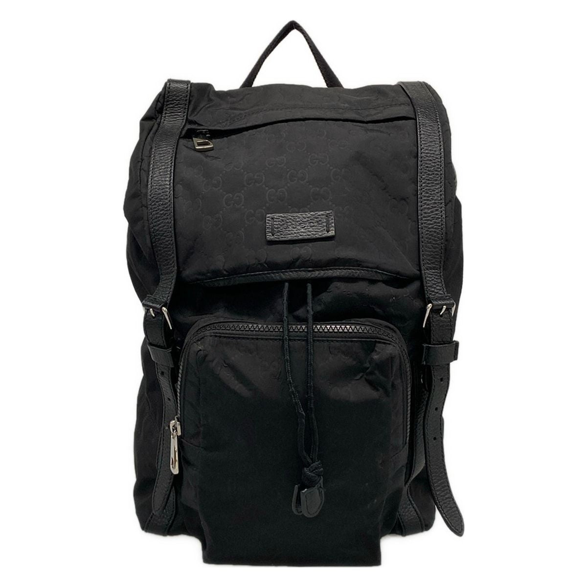 Gucci Backpack GG Pattern Black Leather