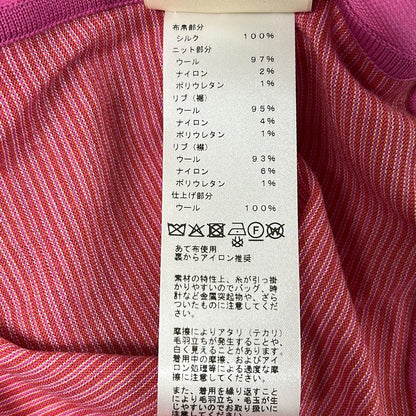 Hermes Short Sleeve Top 36 S Pink White Red Crew Neck Candy Libris Bandana Wool — view 4