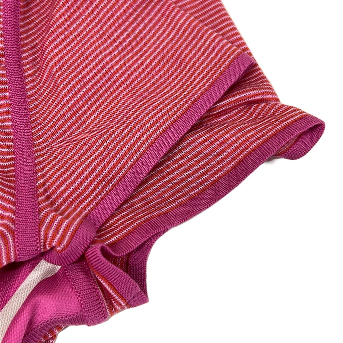 Hermes Short Sleeve Top 36 S Pink White Red Crew Neck Candy Libris Bandana Wool — view 6