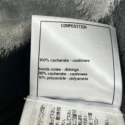 Chanel Long Sleeve Sweater 38 M Black Gray White Cashmere CC Logo — view 5