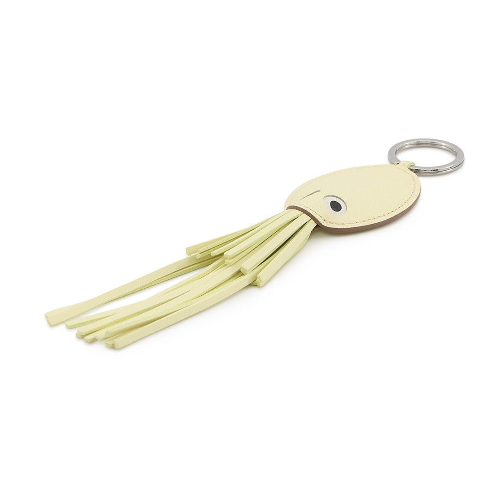 Hermes Key Holder Pulp Jaune Poussin Silver Epsom — view 2