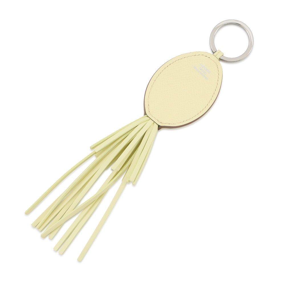 Hermes Key Holder Pulp Jaune Poussin Silver Epsom — view 3