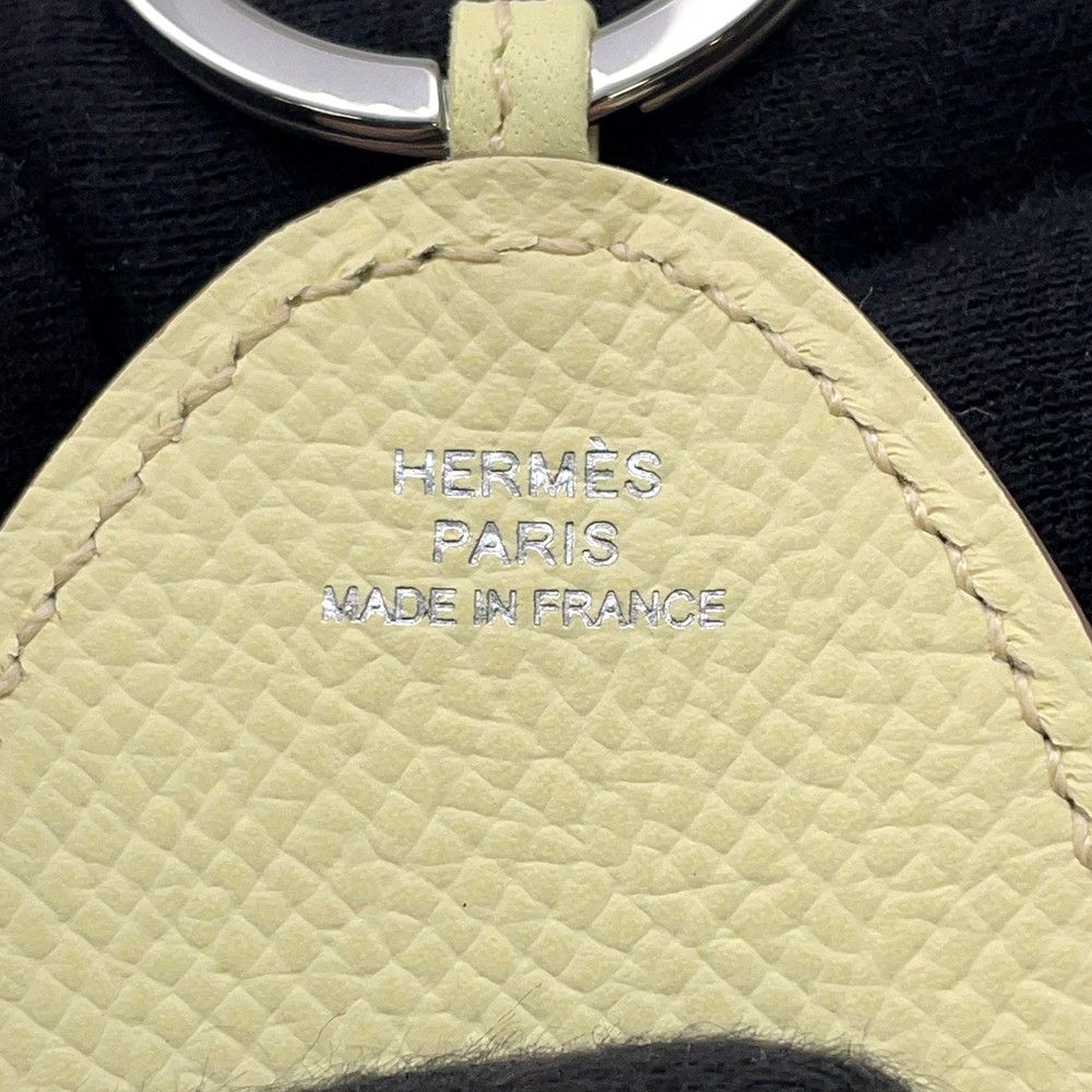 Hermes Key Holder Pulp Jaune Poussin Silver Epsom — view 6