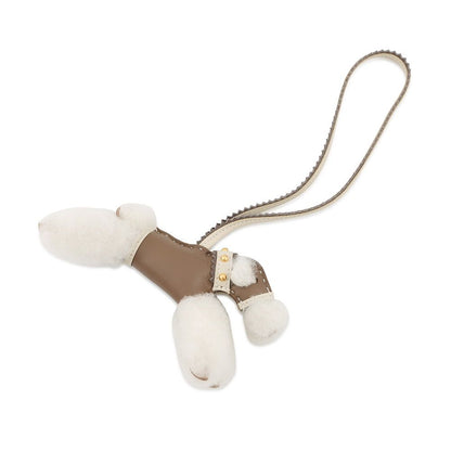 Hermes Bag Charm Buddy Epi Etoupe Cles Gold Lambskin Shearling — view 3