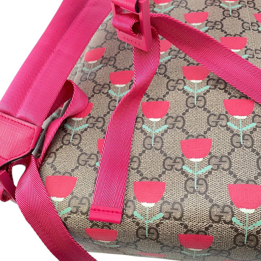 Gucci Backpack Flower Print Children's GG Supreme Leather Kids Kim Seung Young — view 7