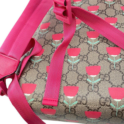 Gucci Backpack Flower Print Children's GG Supreme Leather Kids Kim Seung Young — view 7