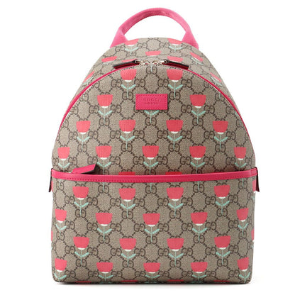 Gucci Backpack Flower Print Children's GG Supreme Leather Kids Kim Seung Young