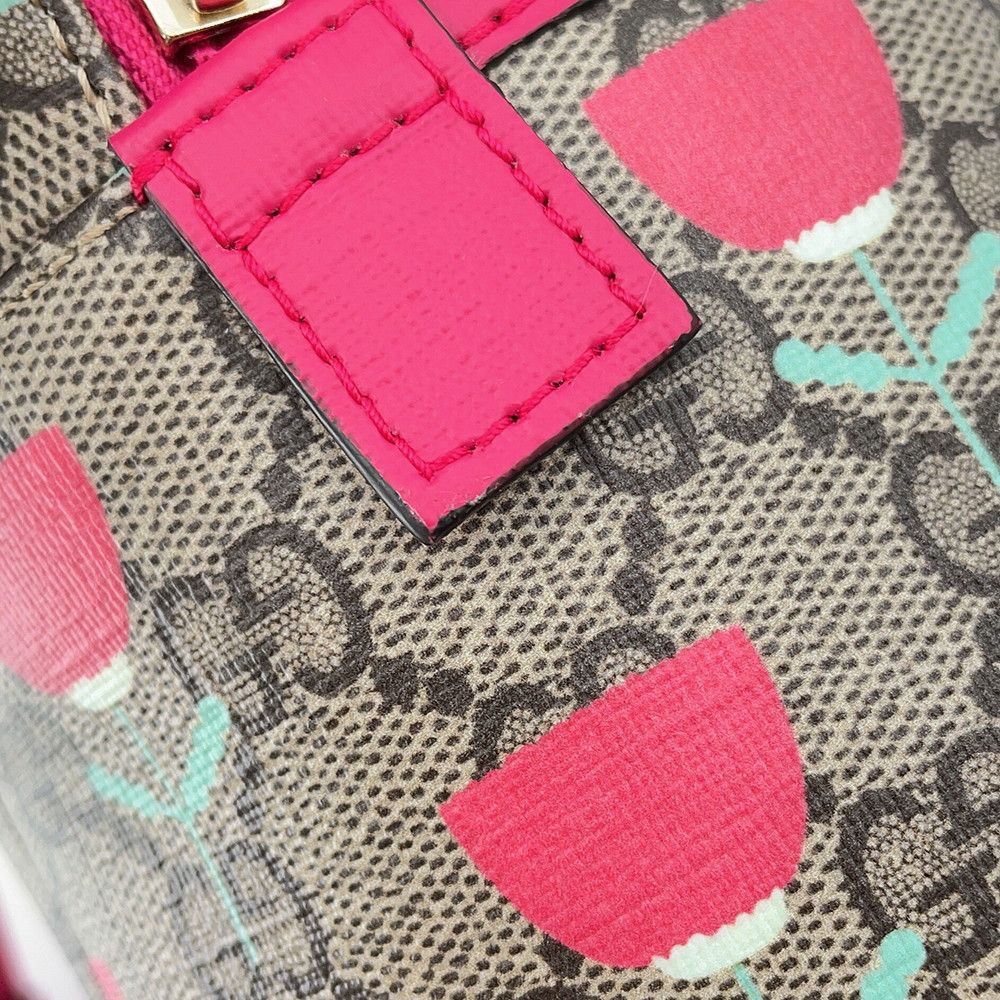 Gucci Backpack Flower Print Children's GG Supreme Leather Kids Kim Seung Young — view 6