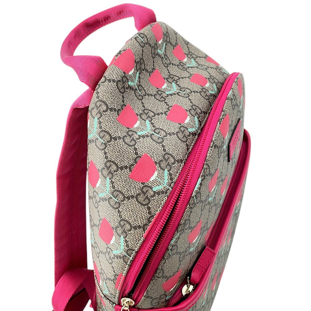 Gucci Backpack Flower Print Children's GG Supreme Leather Kids Kim Seung Young — view 8