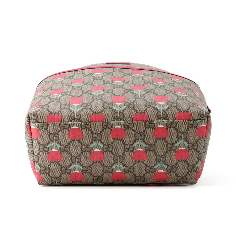 Gucci Backpack Flower Print Children's GG Supreme Leather Kids Kim Seung Young — view 3