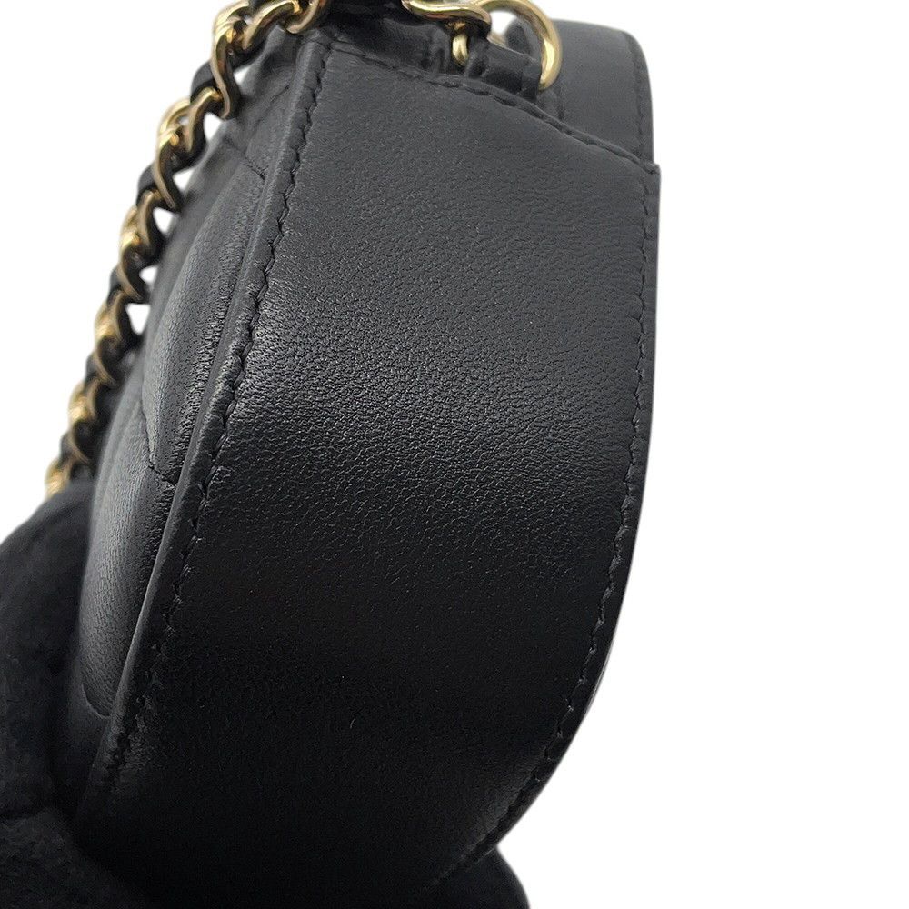 Chanel Chain Shoulder Bag Quilted CC Logo Caviar Leather Black — view 7