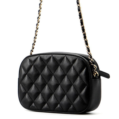 Chanel Chain Shoulder Bag Quilted CC Logo Caviar Leather Black — view 2