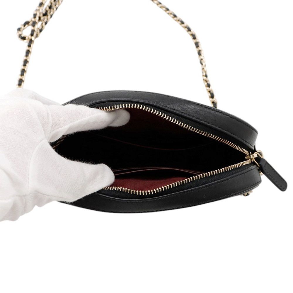 Chanel Chain Shoulder Bag Quilted CC Logo Caviar Leather Black — view 5