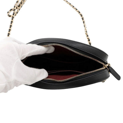 Chanel Chain Shoulder Bag Quilted CC Logo Caviar Leather Black — view 5