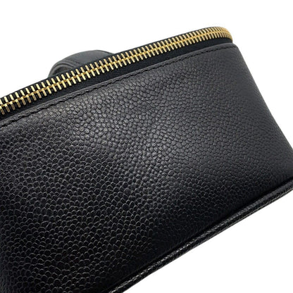 Chanel Handbag Vanity Bag CC Logo Caviar Leather Horizontal — view 8
