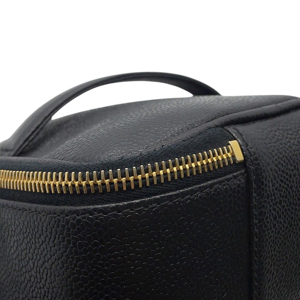 Chanel Handbag Vanity Bag CC Logo Caviar Leather Horizontal — view 6