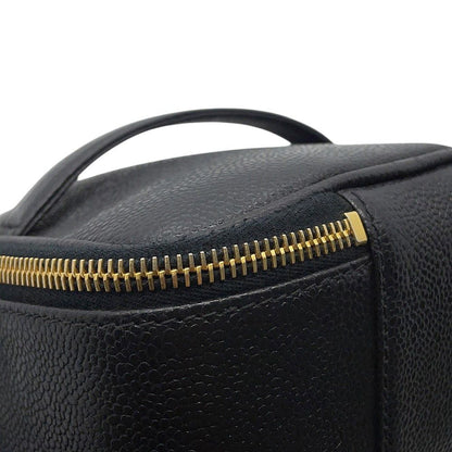 Chanel Handbag Vanity Bag CC Logo Caviar Leather Horizontal — view 6