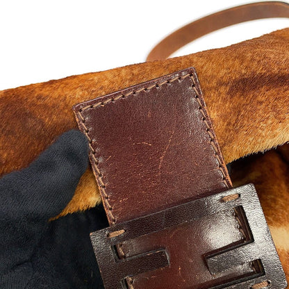 Fendi Mamma Bucket Calf Hair Leather Shoulder Bag Pony — view 8