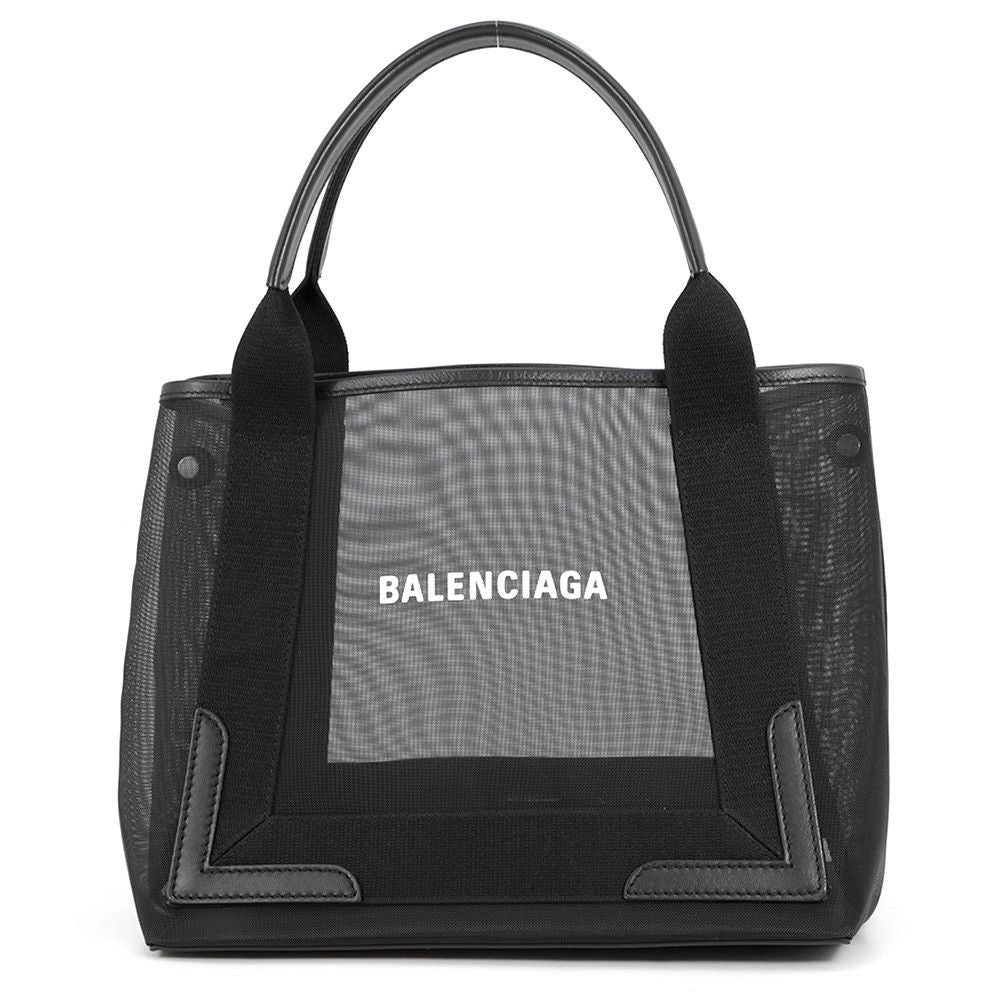 Balenciaga Tote Navy Cabas S Mesh Small Black