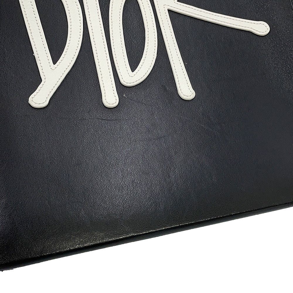 Dior Handbag and Shawn D-dior Mini Tote Leather Black Stussy Collaboration — view 7