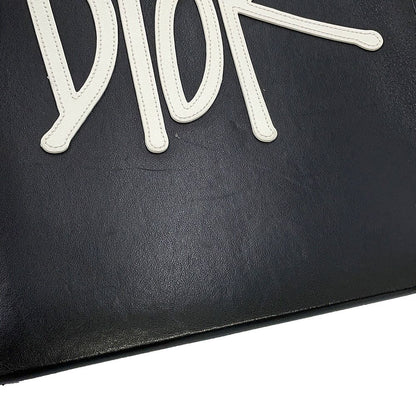Dior Handbag and Shawn D-dior Mini Tote Leather Black Stussy Collaboration — view 7