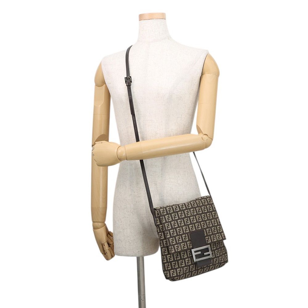 Fendi Shoulder Bag Zucchino Mamma Bucket Canvas Leather Zucca — view 4