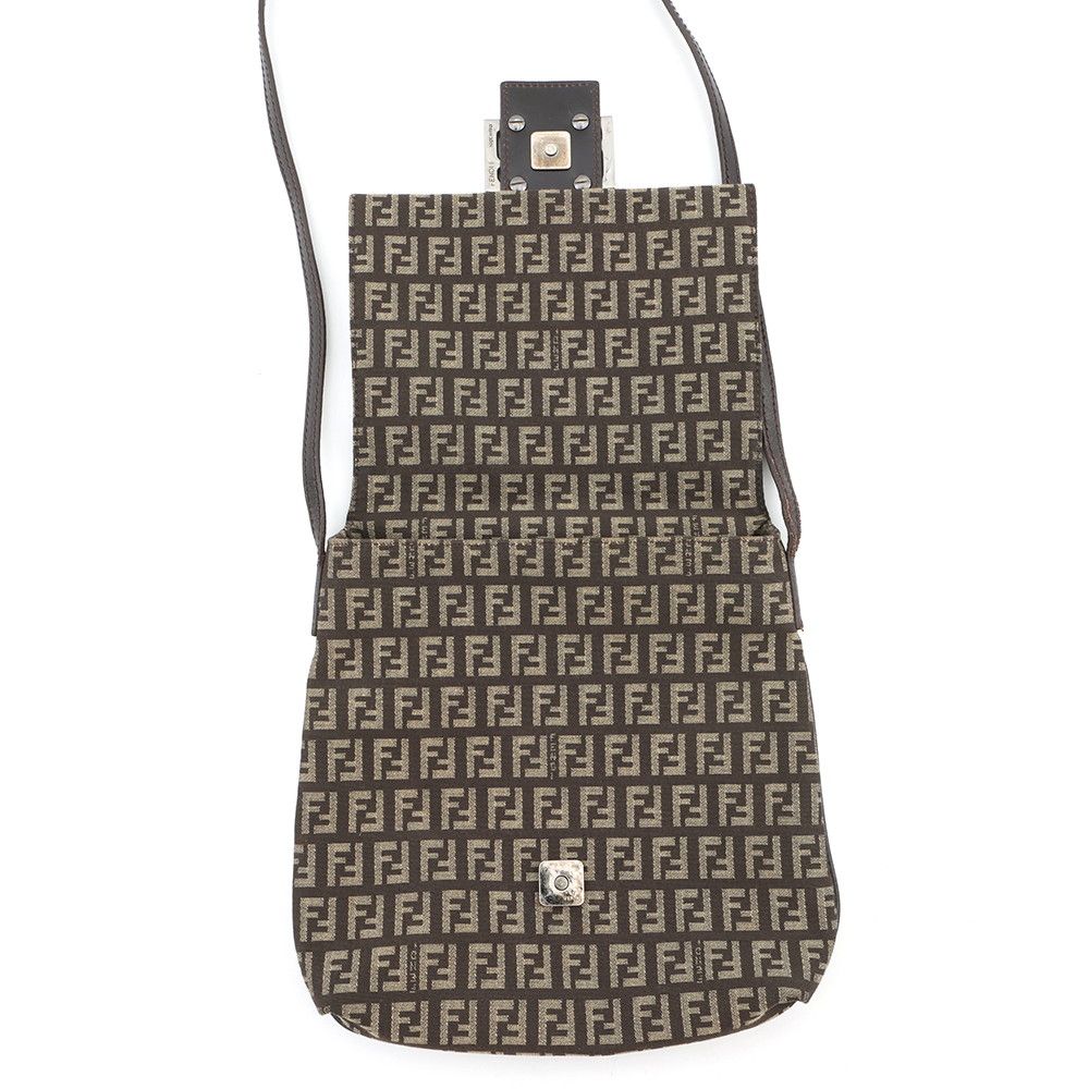 Fendi Shoulder Bag Zucchino Mamma Bucket Canvas Leather Zucca — view 5